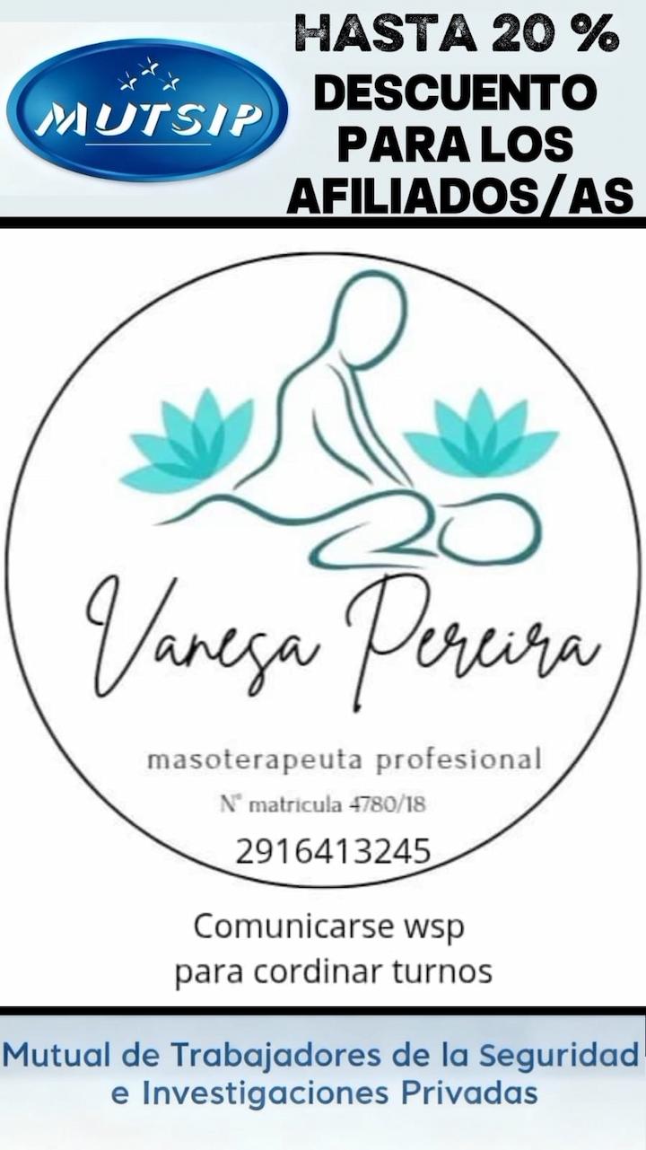 Masajista Vanesa Pereira - Beneficio MUTSIP para asociados