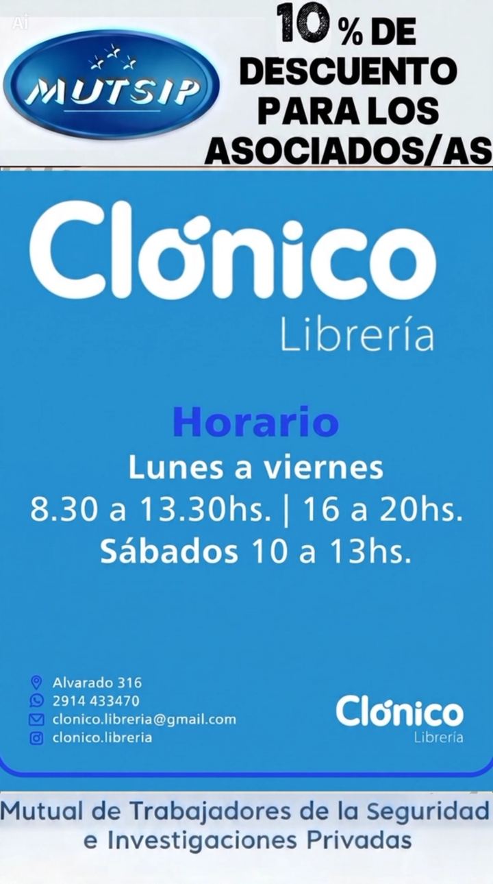 Clónico Librería - Beneficio MUTSIP para asociados