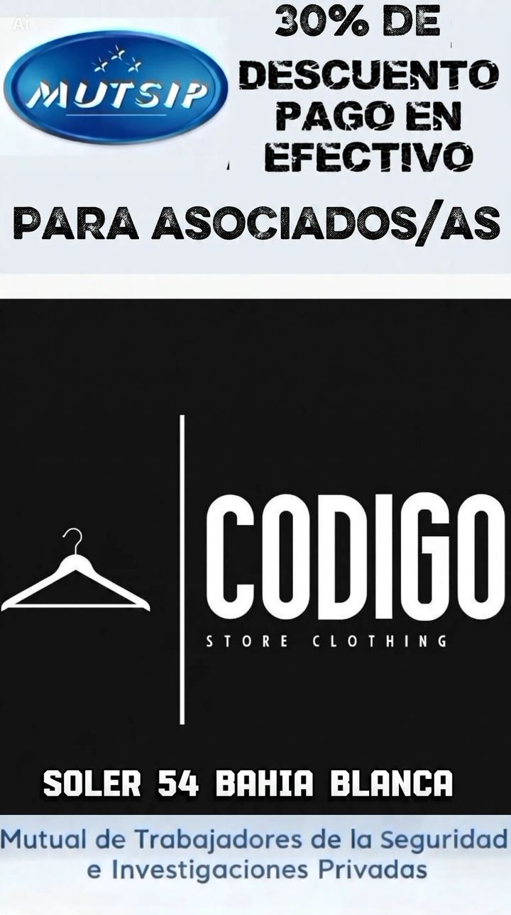Código Store Clothing - Beneficio MUTSIP para asociados