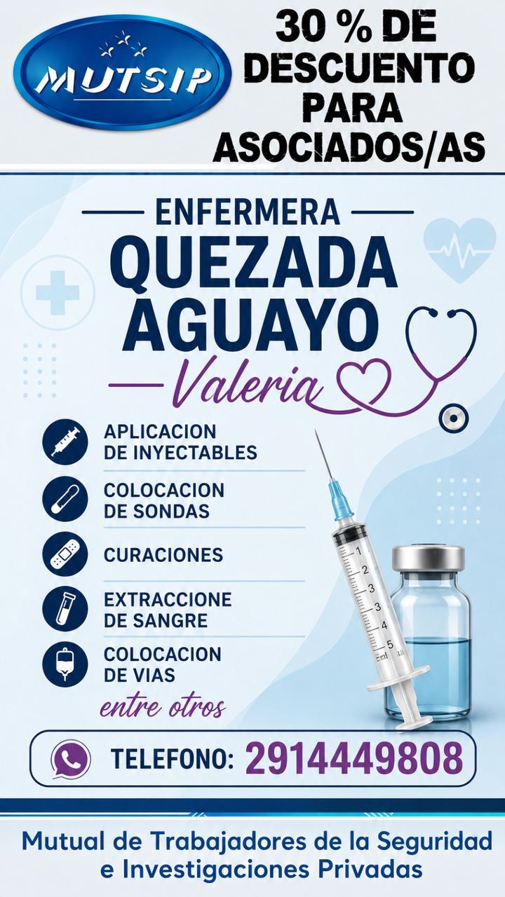 Enfermera Quezada Aguayo Valeria - Beneficio MUTSIP para asociados