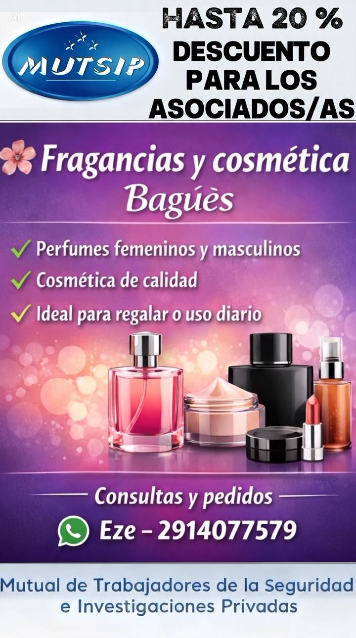 Fragancias y Cosmética Bagüés - Beneficio MUTSIP para asociados