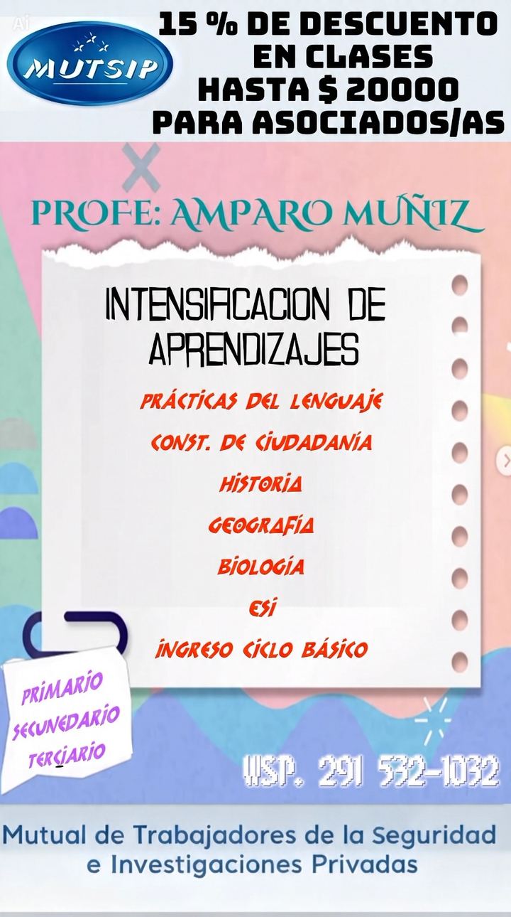 Intensificación de aprendizajes Amparo Muñiz - Beneficio MUTSIP para asociados
