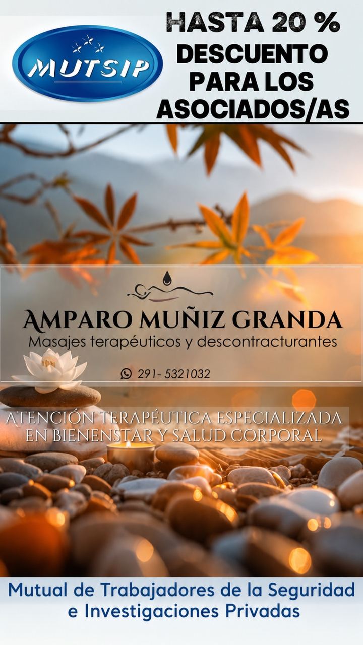 Masajista Amparo Muñiz Granda - Beneficio MUTSIP para asociados