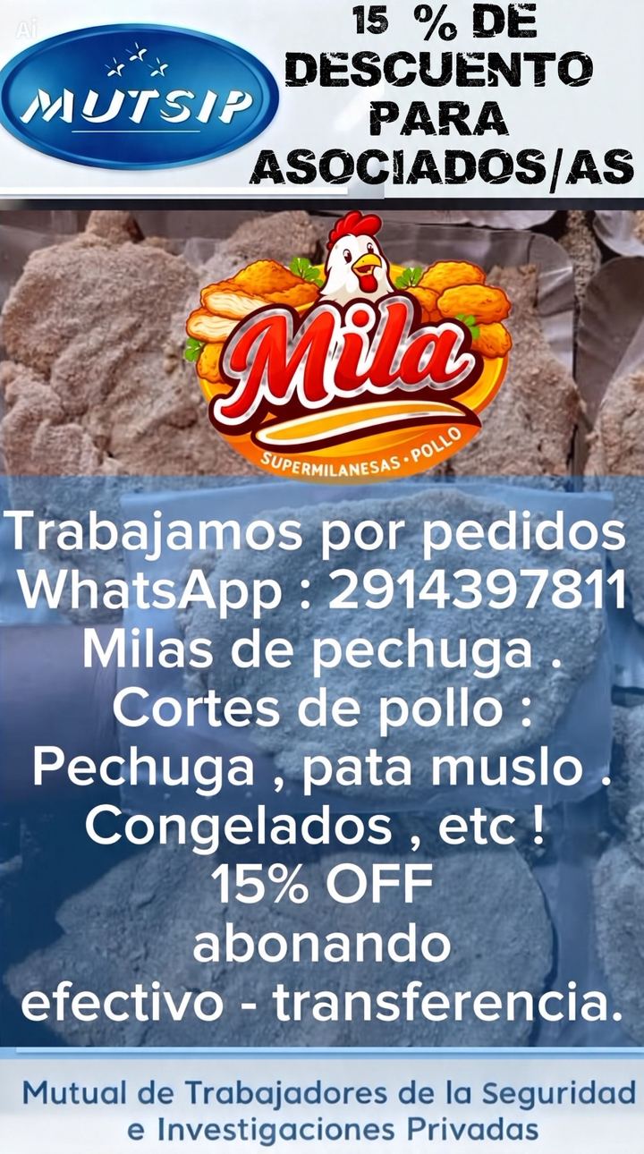 Mila Supermilanesas Pollo - Beneficio MUTSIP para asociados